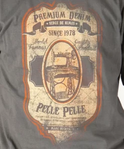 Bold Pelle Pelle World Famous Denim Gray T Shirt