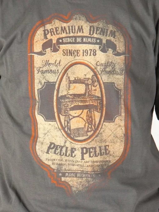 Bold Pelle Pelle World Famous Denim Gray T Shirt