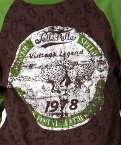 Bold Pelle Pelle Brown T Shirt with Green Sleeves