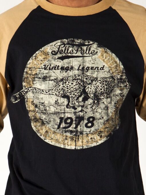 Bold Pelle Pelle Black T shirt with Muddy Sleeves