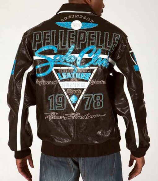 Legendary Pelle Pelle Soda Club Original Brown and Blue Jacket