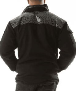 Pelle Pelle Gator Trimmed Quilt Black Jacket