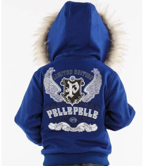 Pelle Pelle 1978 Legend Series Blue Fur Hooded Kids Jacket