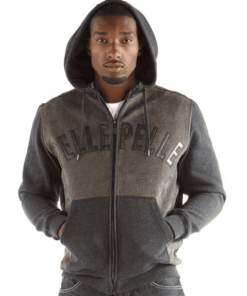 Pelle Pelle Charcoal Hooded Midlayer Jacket