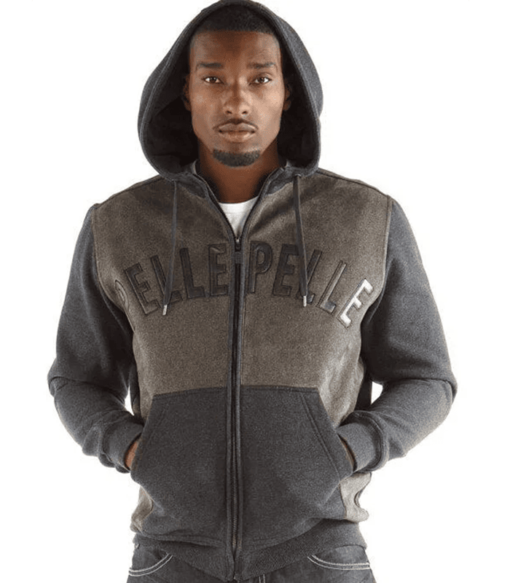 Pelle Pelle Charcoal Hooded Midlayer Jacket