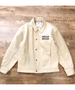 Pelle Pelle Cream Back Embroidery Leather Jacket