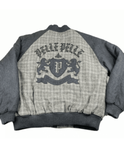 Pelle Pelle Crest Lions Gray Black Wool Jacket