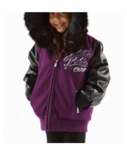 Pelle Pelle Kids 1978 Fur Hooded Purple Jacket