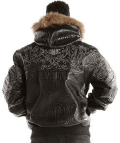 Pelle Pelle Mens Fur Hood Black Jacket