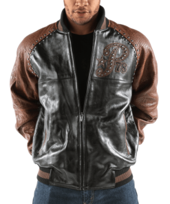 Pelle Pelle Mens Premium Leather Co 78 Black and Brown Jacket