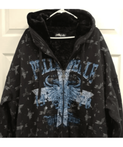 Pelle Pelle Mens Printed Black Hoodie