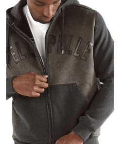 Pelle Pelle Charcoal Hooded Midlayer Jacket