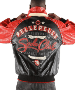 Pelle Pelle Original Soda Club Black and Red Leather Jacket