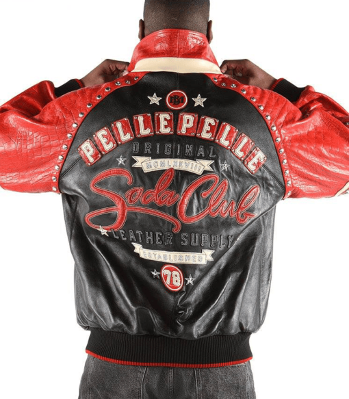 Pelle Pelle Original Soda Club Black and Red Leather Jacket