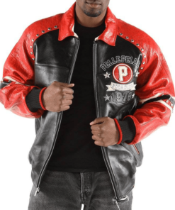 Pelle Pelle Original Soda Club Black and Red Leather Jacket