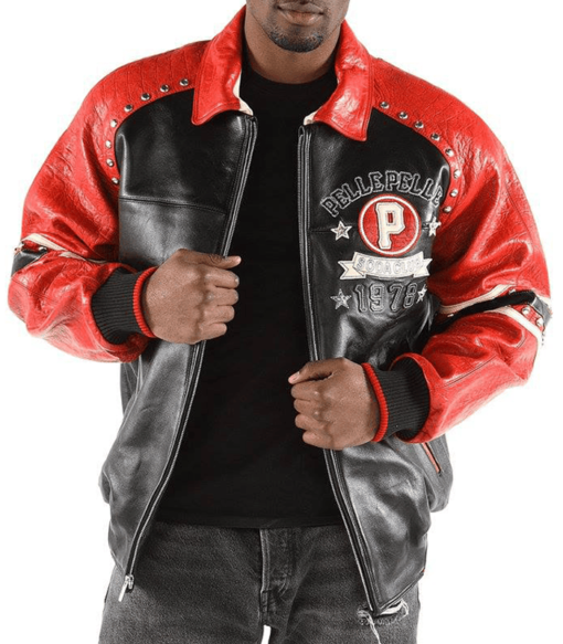 Pelle Pelle Original Soda Club Black and Red Leather Jacket