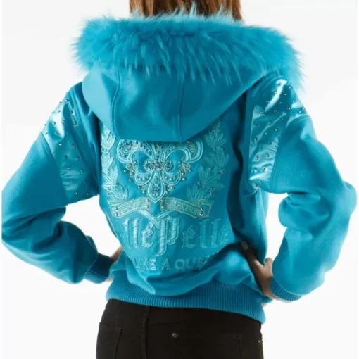 Pelle Pelle Women Blue Live Like a Queen Jacket