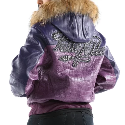 Pelle Pelle Women Violet Morocco Fur Hooded Jacket