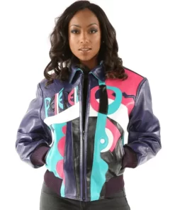 Pelle Pelle Womens Marc Buchanan Picasso Purple Leather Jacket