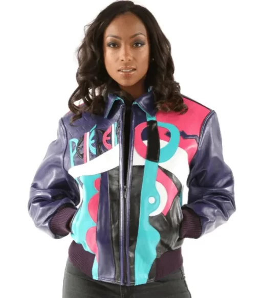 Pelle Pelle Womens Marc Buchanan Picasso Purple Leather Jacket