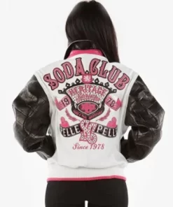 Pelle Pelle Womens Soda Club White Plush Leather Jacket