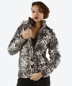 Pelle Pelle Women’s Ultimate Signature Cheetah Print Dark Brown Winter Coat