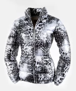 Pelle Pelle Women’s Ultimate Signature Cheetah Print White Winter Coat