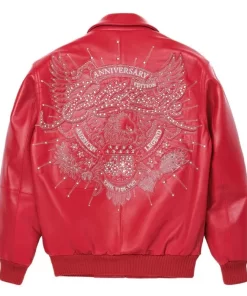 Pelle Pelle Men’s American Legend 45 Anniversary Edition Red Leather Jacket