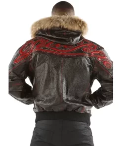 Pelle Pelle Fur Hood Script Leather Jacket | Men Jacket