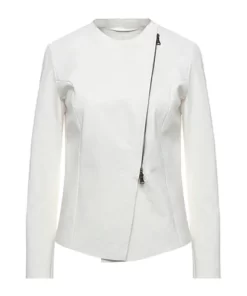 Ovine White Biker Jacket