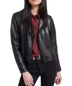 Pelle Pelle Women Black Cropped Leather Jacket