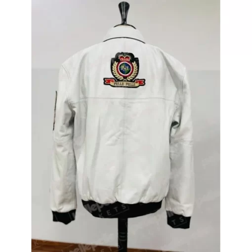 Pelle Pelle White Patches Leather Jacket | Zipper MB Jacket