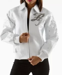 Exclusive Pelle Pelle Women White Studded Jacket | Leather Jacket