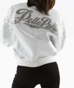 Exclusive Pelle Pelle Women White Studded Jacket | Leather Jacket