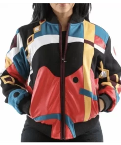 Pelle Pelle Multicolor Abstract Women Jacket | Wool Jacket