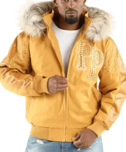 Pelle Pelle Airbourne Fur Hood Men Jacket | Yellow Jacket