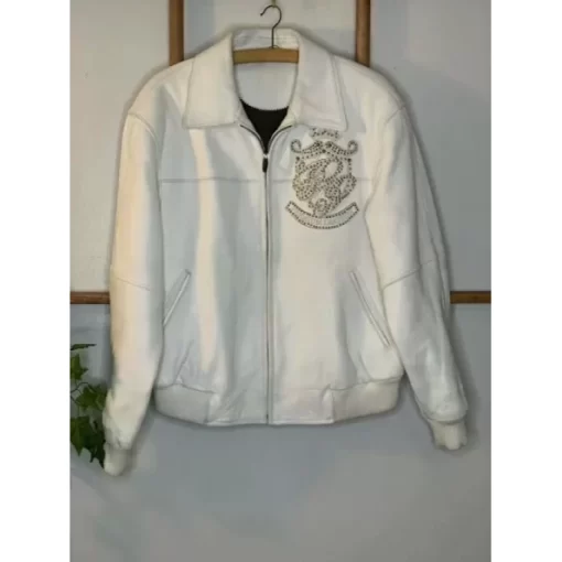 Pelle Pelle White Premium Leather Stud Jacket | Men & Women