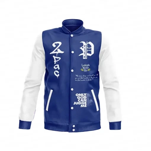 Pelle Pelle Tupac Legend Never Die Wool Jacket | Blue Jacket