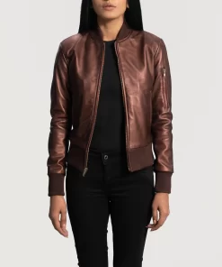 Pelle Pelle Women’s Brown Leather Jacket | Bomber Jacket