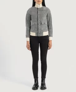 Women’s Grey Flight leather jacket