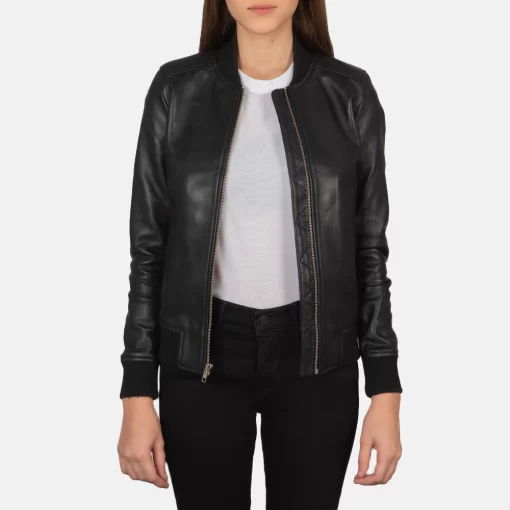 Women’s Black Flight Leather Jacket