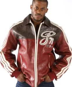 Pelle Pelle Legacy Men Leather Jacket | Maroon & Dark Brown