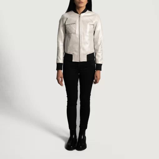 Pelle Pelle Silver Quilted Leather Jacket | Bomber Jacket