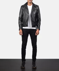 Alley Black Motorcycle Leather Jacket | Biker Jacket