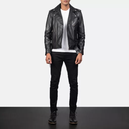 Alley Black Motorcycle Leather Jacket | Biker Jacket