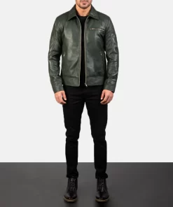 Pelle Pelle Green Leather Biker Jacket