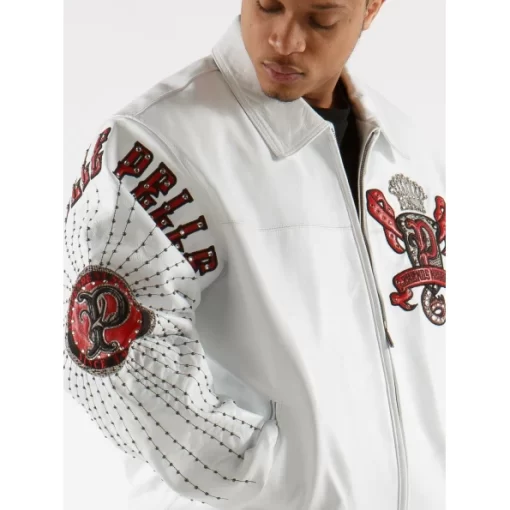 Pelle Pelle White Red Dragon Leather Jacket | Men Jacket