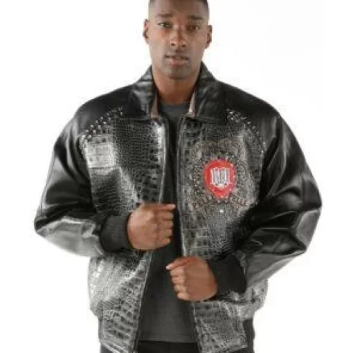 Pelle Pelle Men Crocodile Leather Jacket | Black Red Jacket